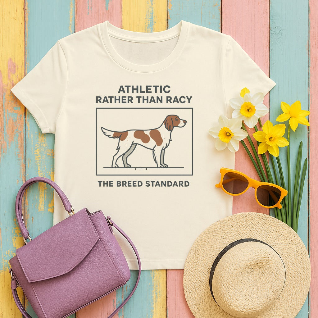Irish Red and White Setter Athletic Rather Than Racy Tee in Natural