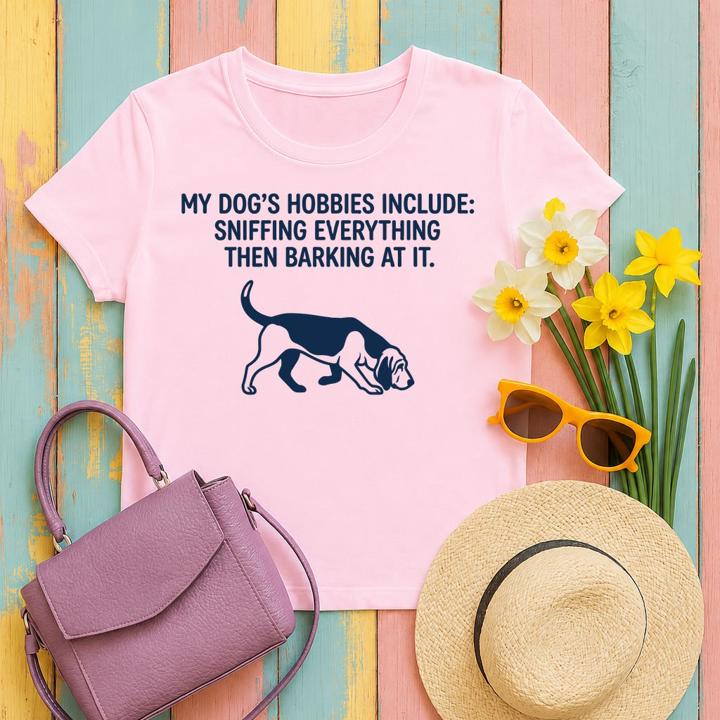 Sniff & Bark Bloodhound T-Shirt in Light Pink