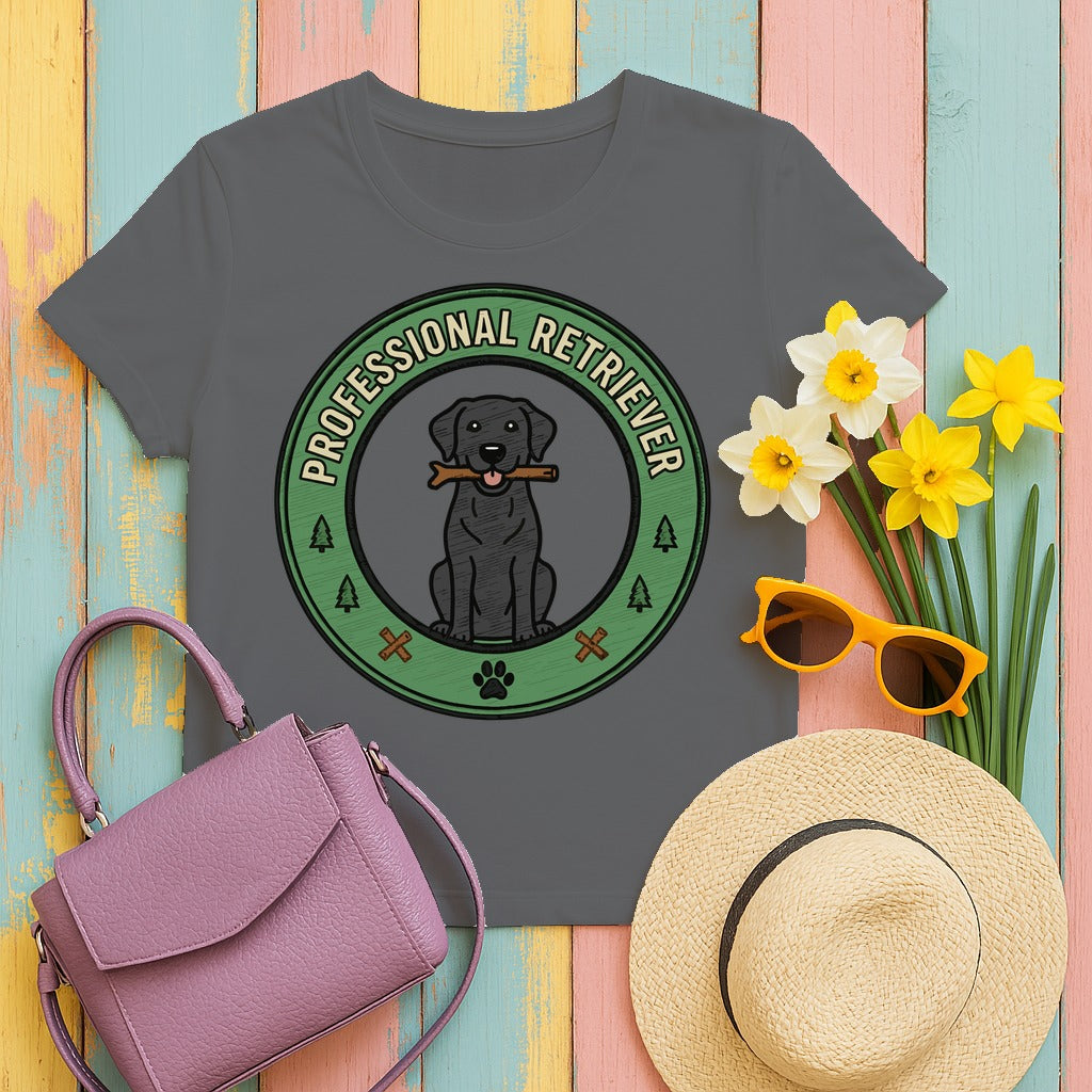 Professional Retriever Black Labrador T-Shirt in Graphite Heather