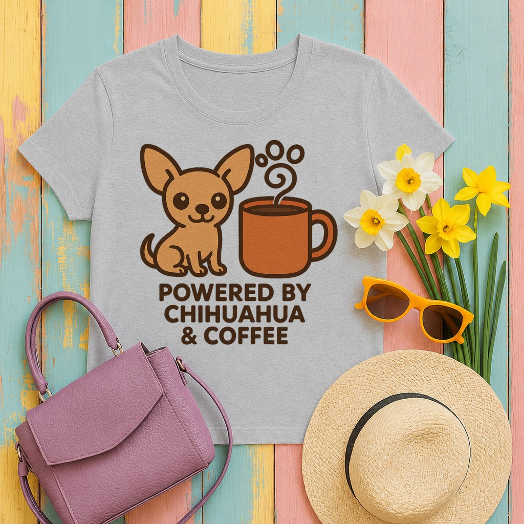 The Daily Fuel Chihuahua & Coffee T-Shirt in Sport Grey