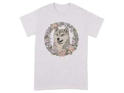 Vintage Floral Siberian Husky T-Shirt product