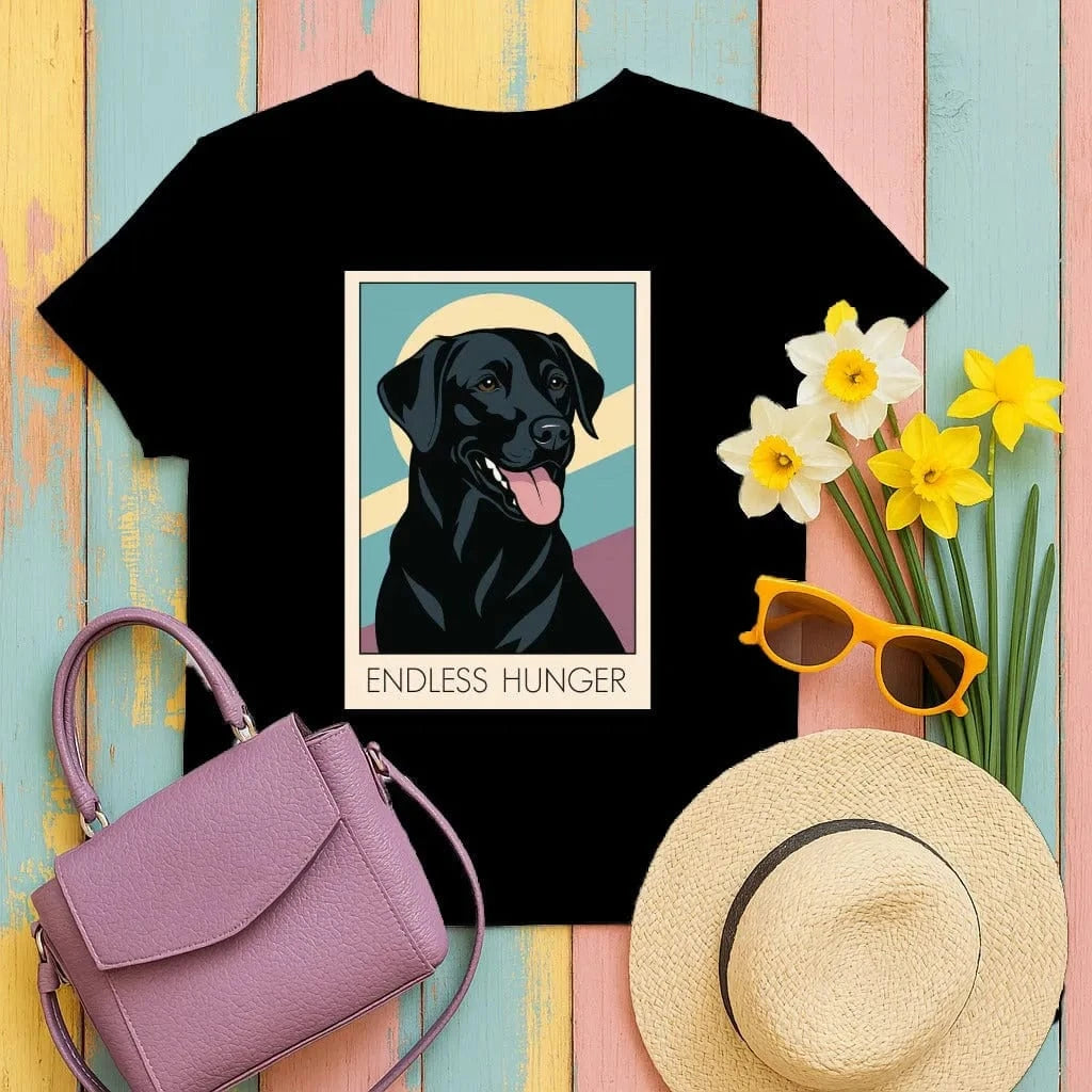 Endless Hunger Labrador Retriever Graphic Design T-Shirt Black T-shirt