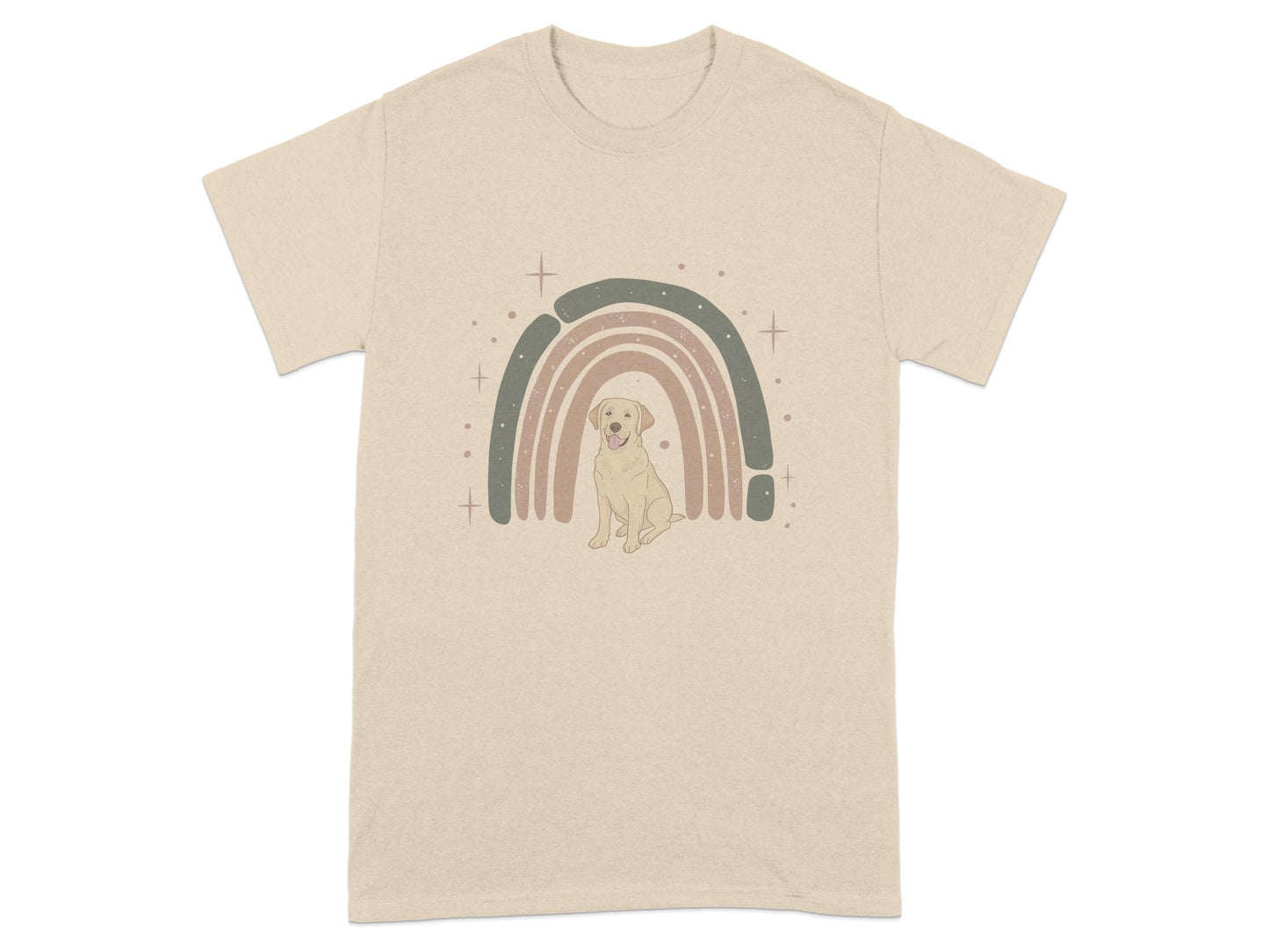 Cute Rainbow Graphic Tee with Dog Design product type