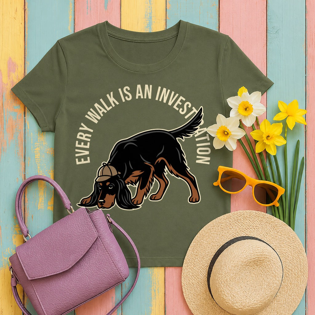 Every Walk Gordon Setter T-Shirt in Military Green