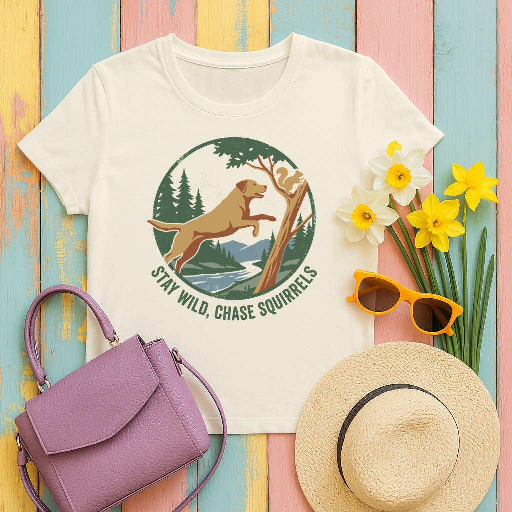 Chase Squirrels with Lab T-Shirt in Ivory