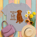 Walking My Lab Is My Therapy T-shirt in Athletic Heather