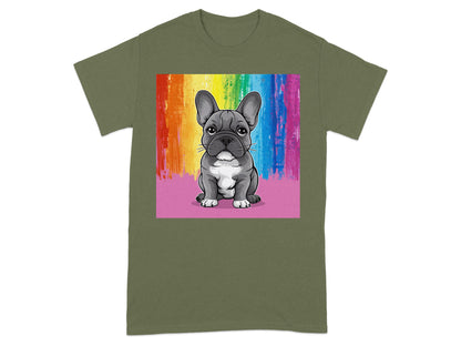 French Bulldog Rainbow Art Graphic Tee Shirt product