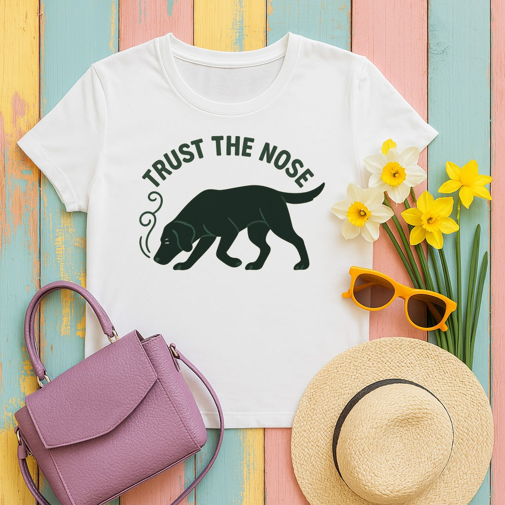 Black Lab Trust the Nose T-shirt in White