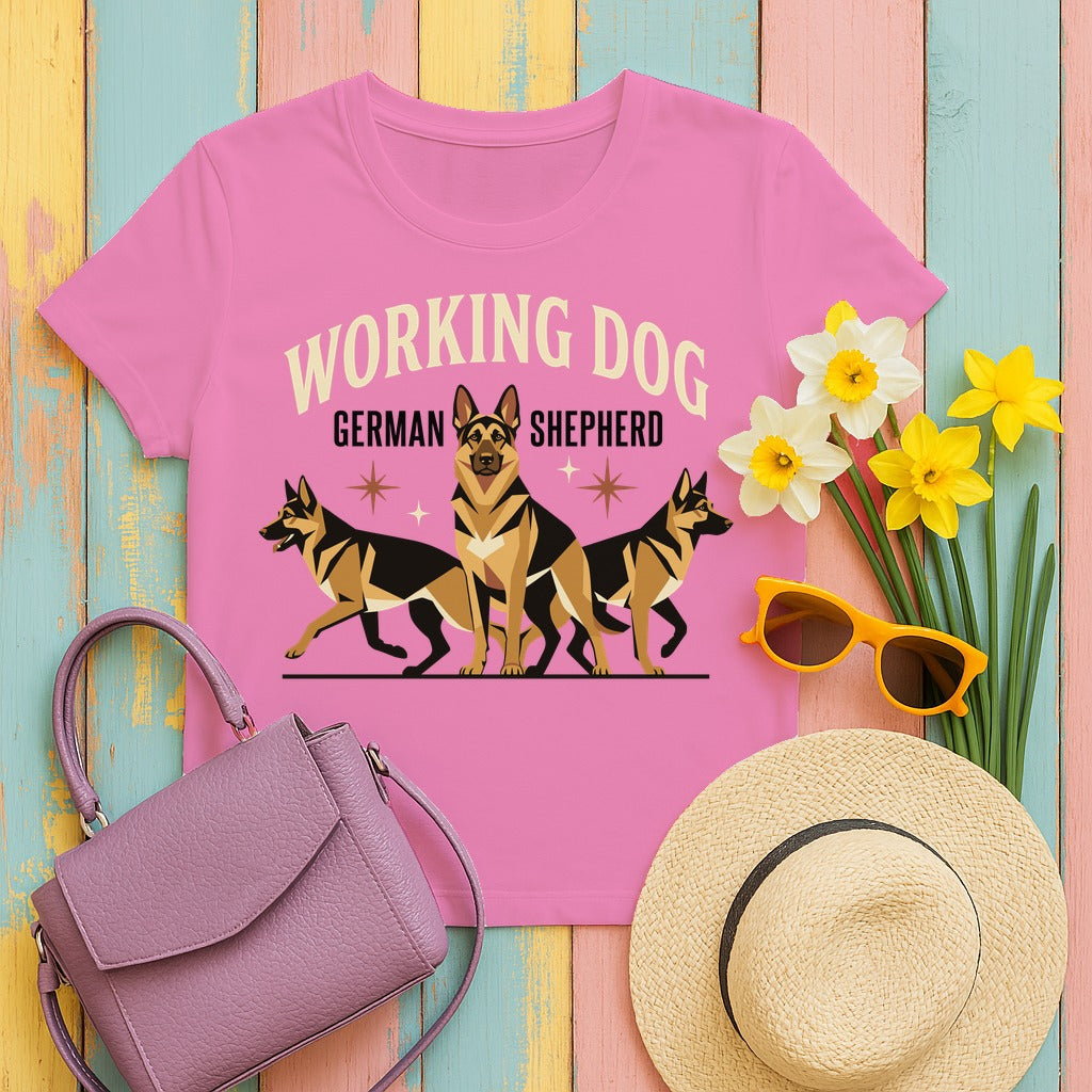 Noble Working Dog German Shepherd T-Shirt in Azalea