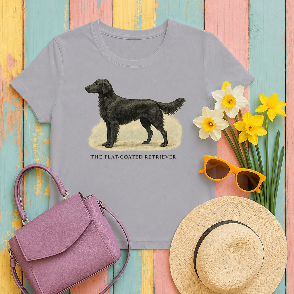 The Flat-Coated Retriever Field Guide Tee in Athletic Heather