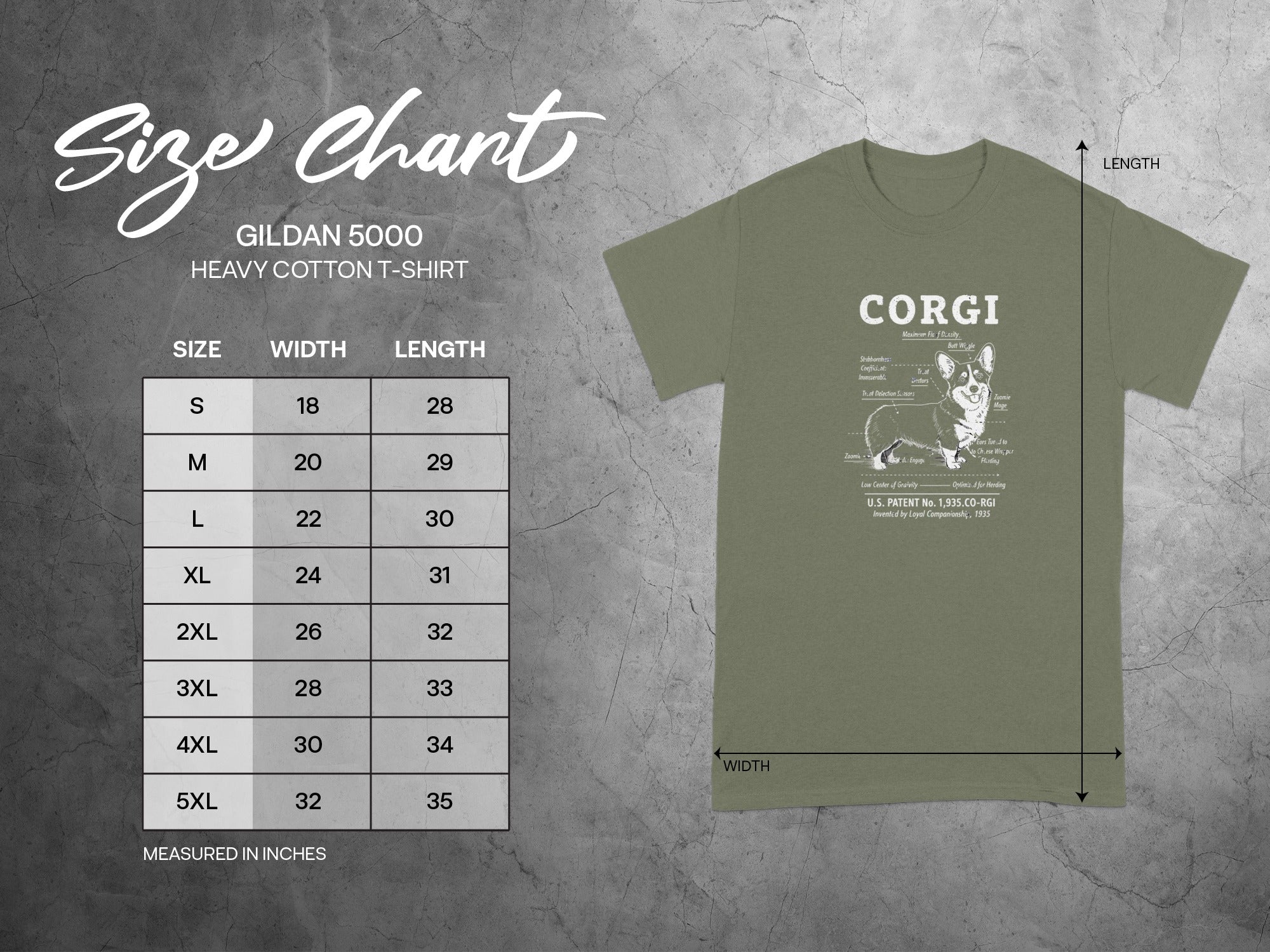 Corgi Graphic Tee in Green Unisex Casual Fashion