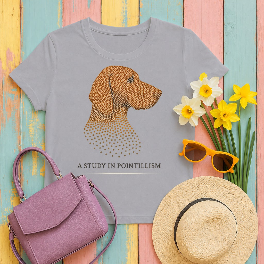 German Shorthaired Pointer A Study in Pointillism T-shirt in Athletic Heather