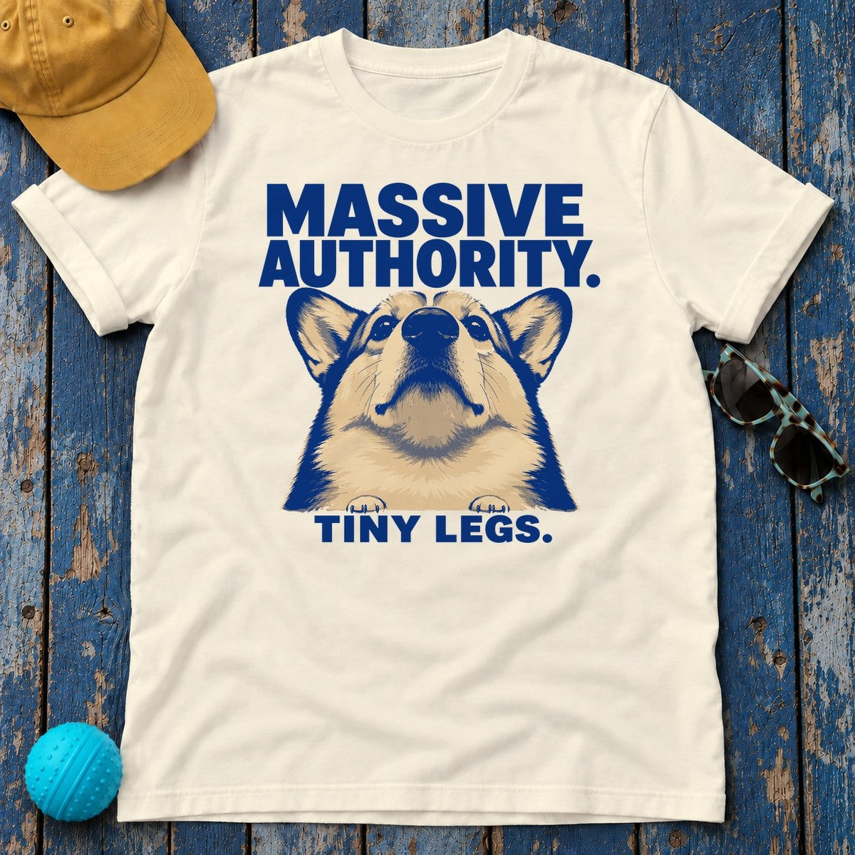 Corgi Authority: Tiny Legs T-Shirt in Natural
