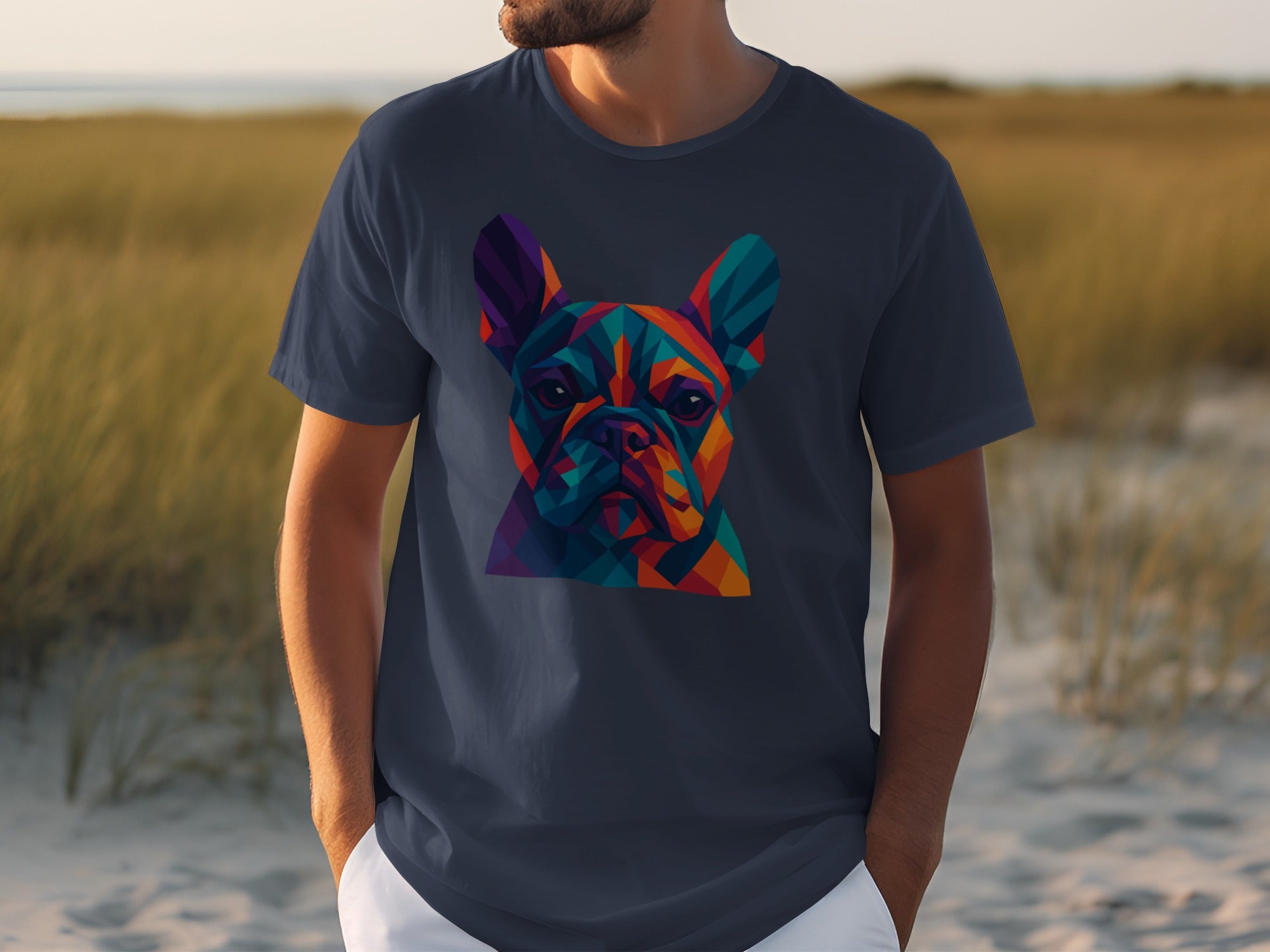 Vibrant French Bulldog Graphic Design Shirt