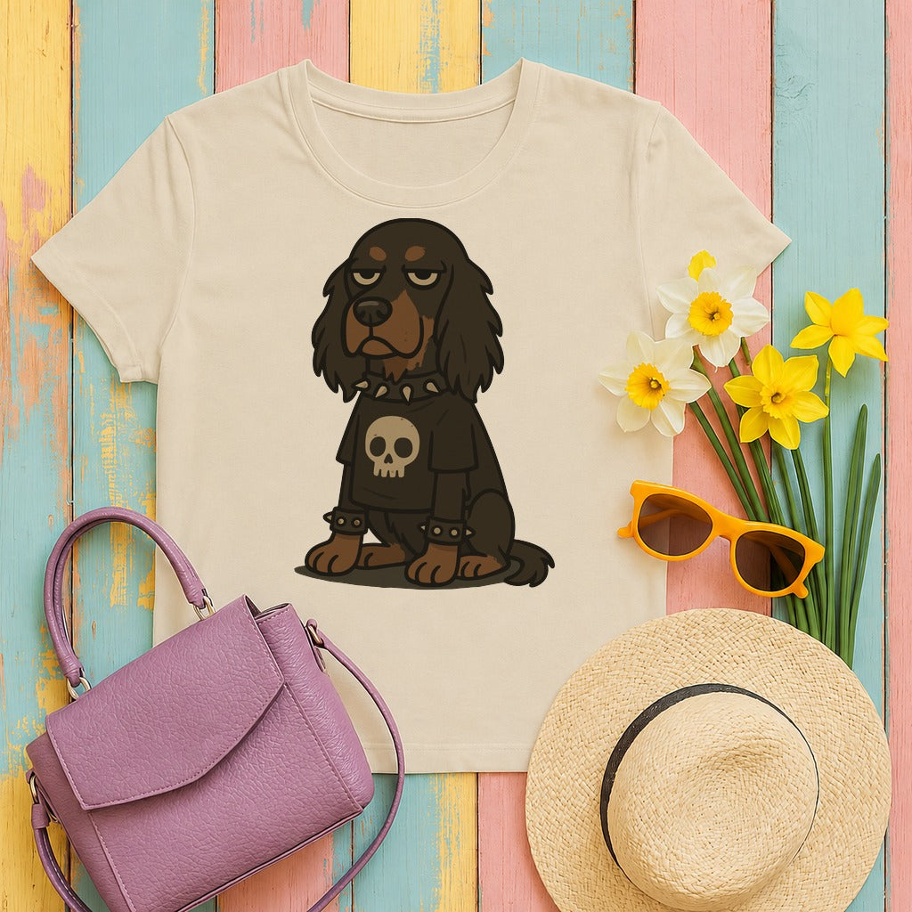 w4hero goth-punk-gordon-setter-with-skull-t-shirt tee flat lay hero v8