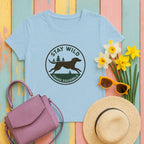 Curly-Coated Retriever stay wild chase squirrels tee flat lay