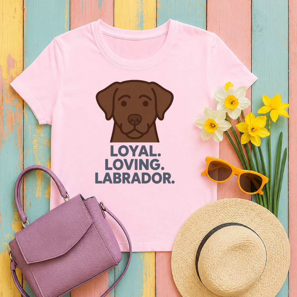 Loyal Labrador Love Graphic T-Shirt in Light Pink