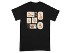T-shirt with cute corgi illustrations in stamp designs.
