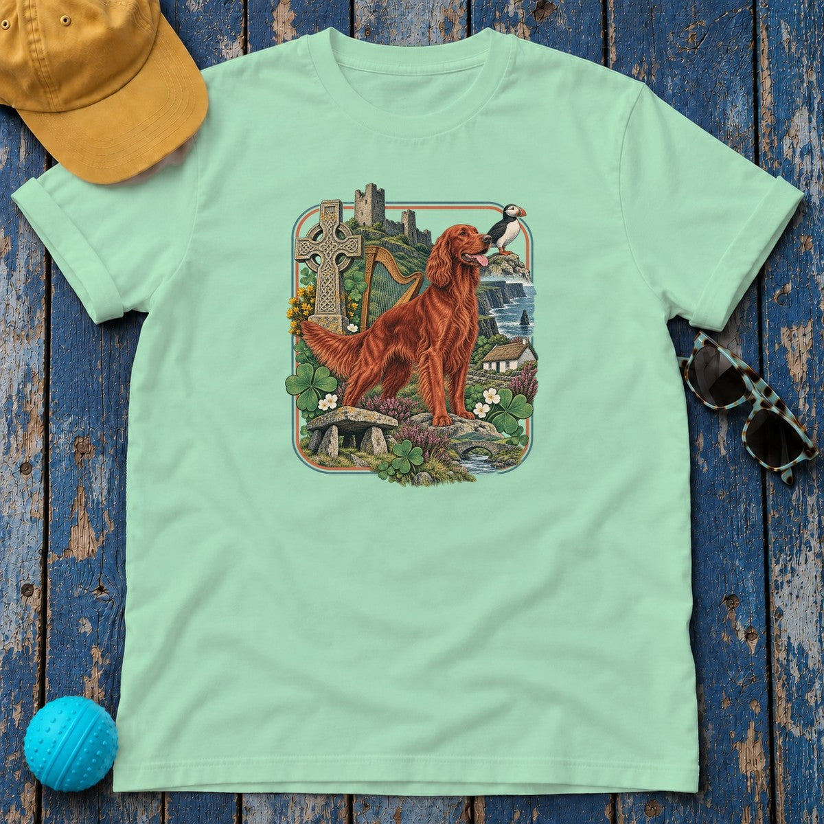 Irish Setter Ireland Heritage T-Shirt in Mint