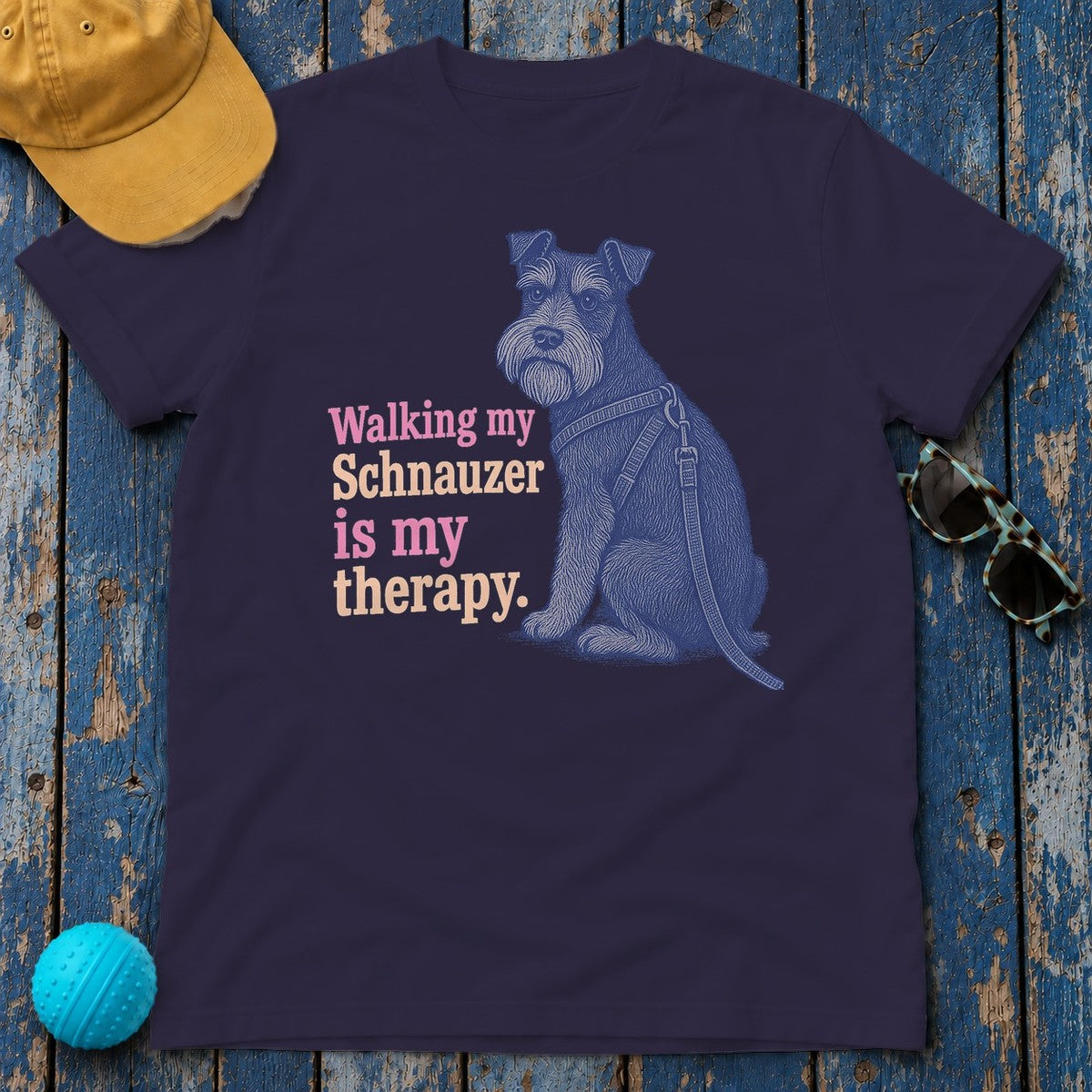 Schnauzer Therapy Lifestyle T-Shirt in Blackberry
