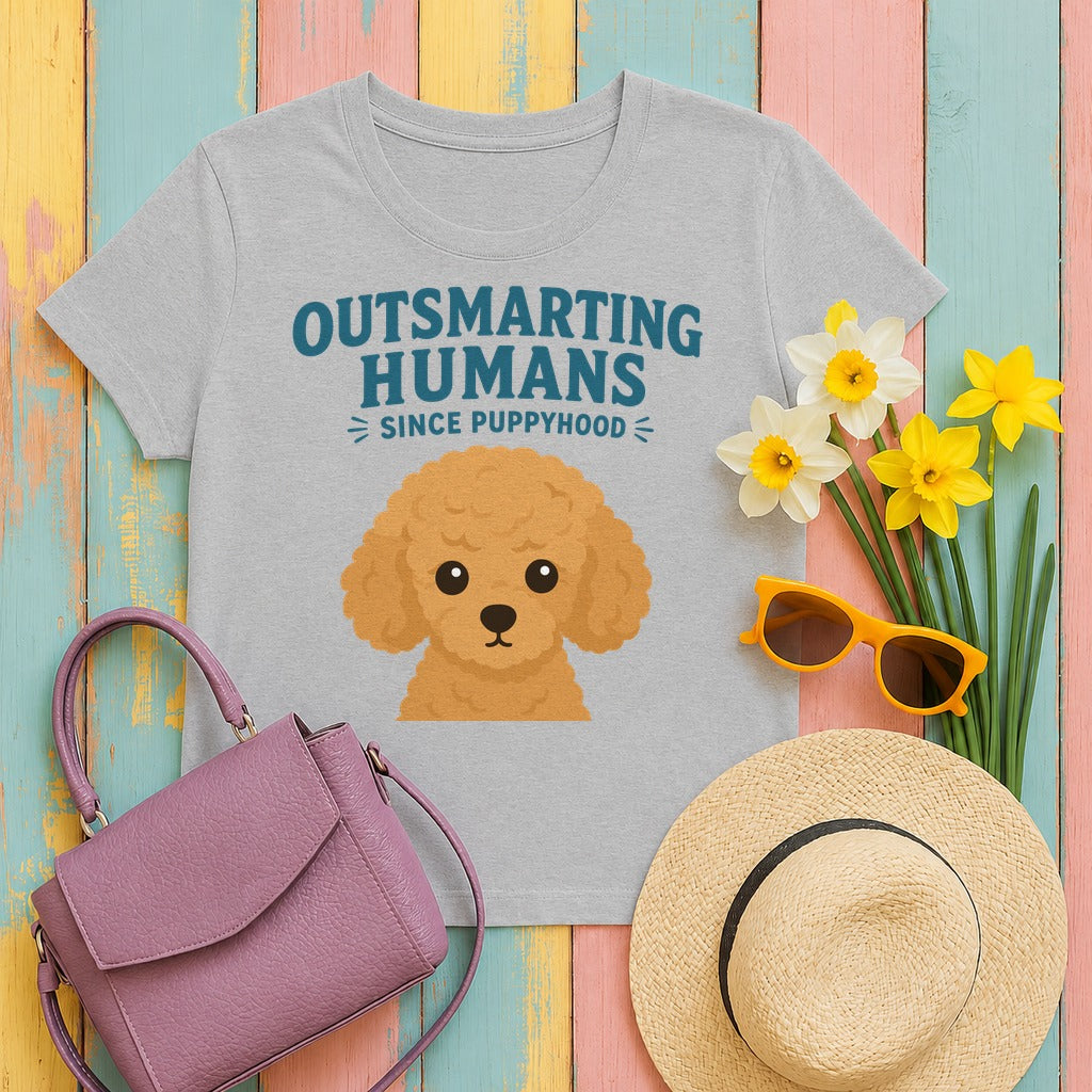 Outsmarting Poodle T-Shirt in Sport Grey