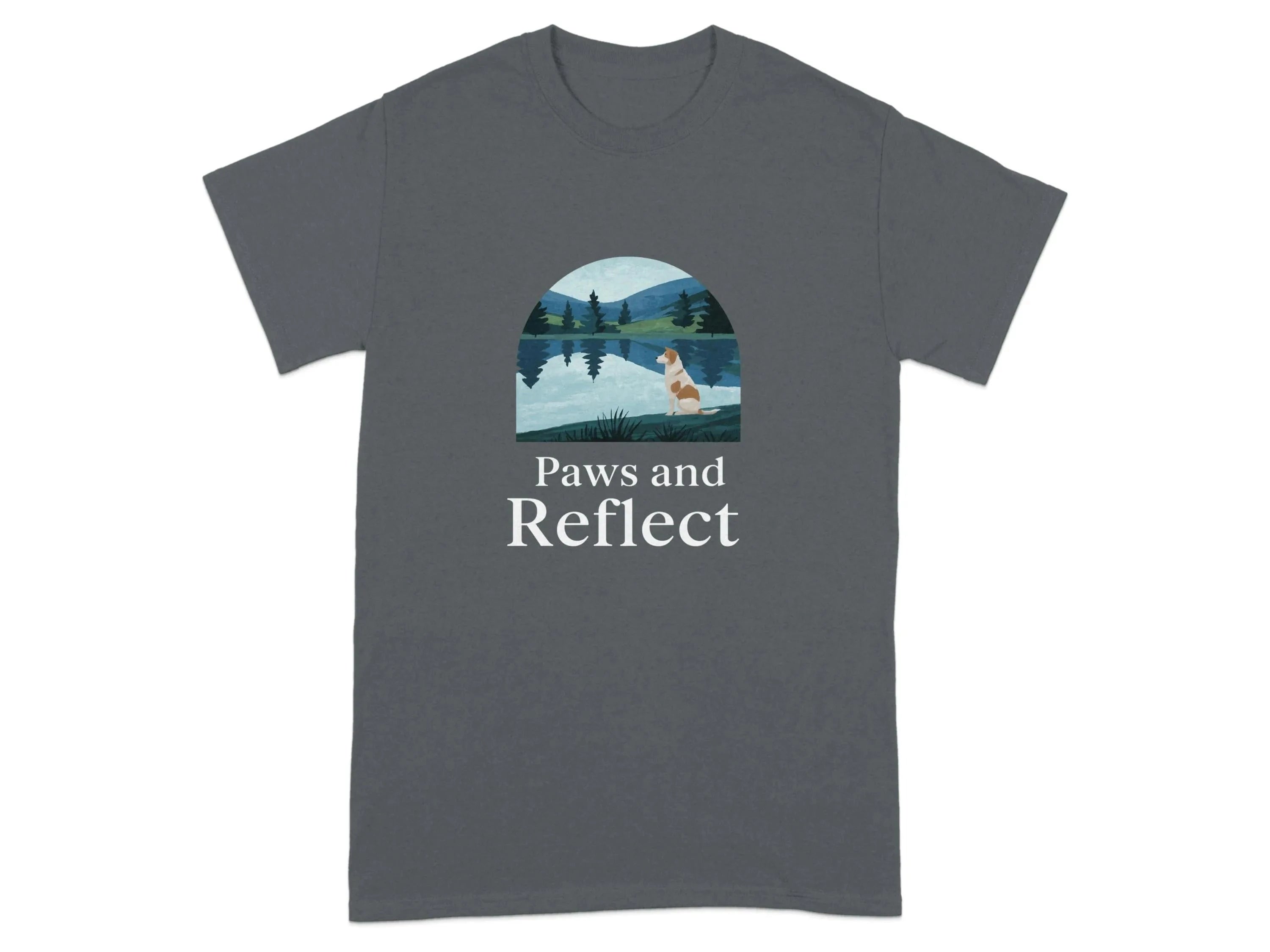 Paws and Reflect Dog Landscape Design for Nature Lover T-Shirt T-shirt