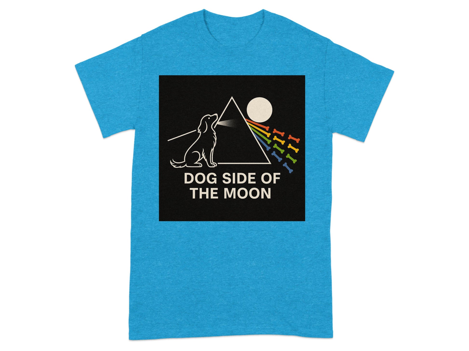 Dog Side of The Moon Cute Blue T-Shirt product