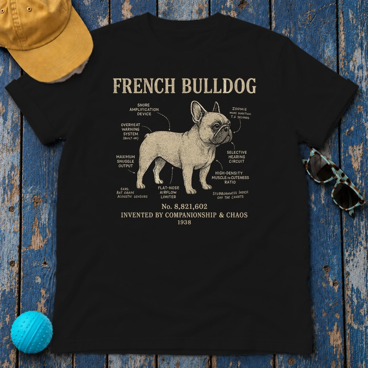 French Bulldog Anatomy T-Shirt in Black