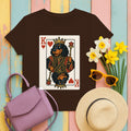 King Of Hearts Playing Card With Gordon Setter Illustration T-Shirt in Dark Chocolate