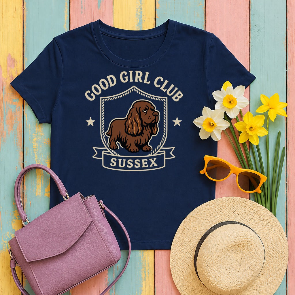 Sussex Good Girl Club Tee flat lay hero