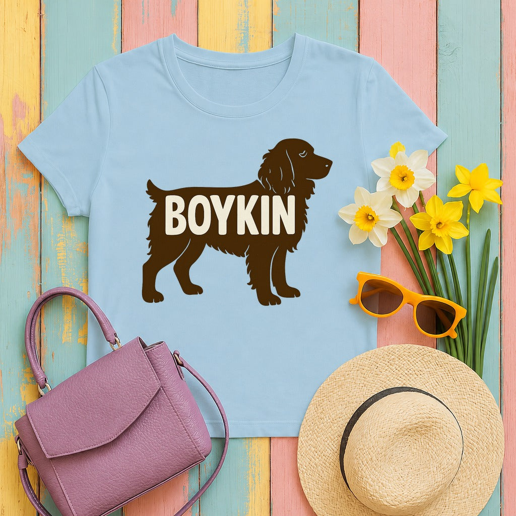 Boykin Spaniel Silhouette T-shirt in Light Blue