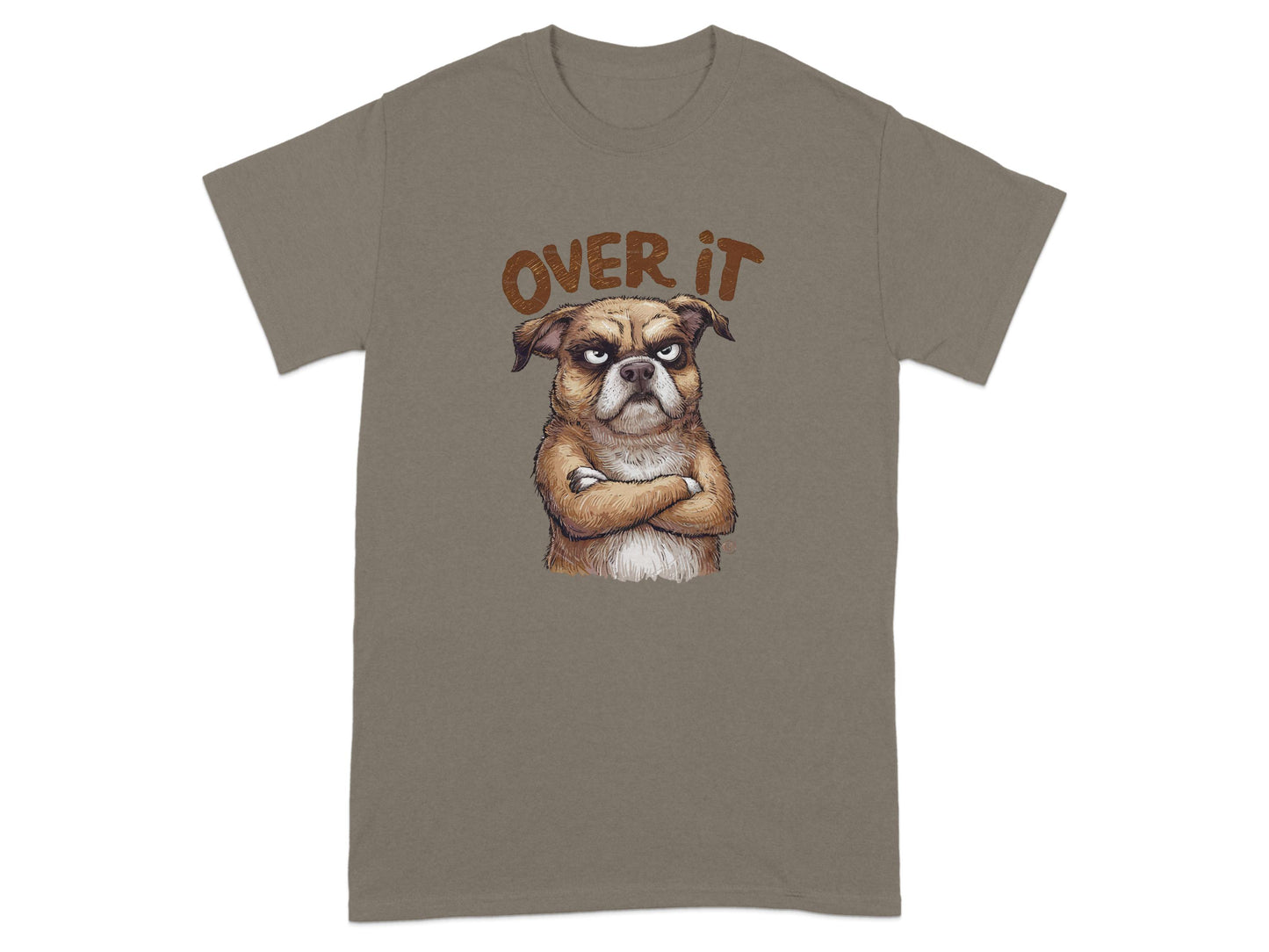 Over It Grumpy Bulldog Graphic Printed T-shirt product