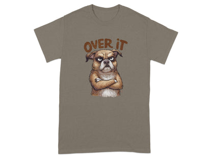 Over It Grumpy Bulldog Graphic Printed T-shirt product