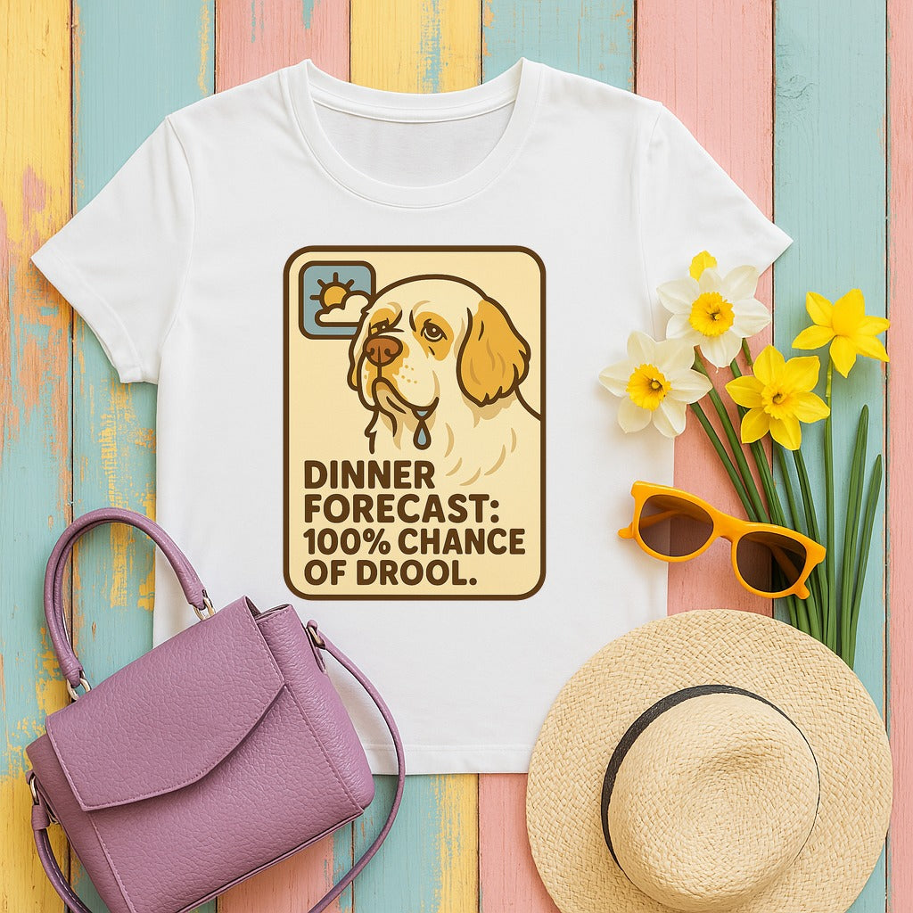 Clumber Dinner Forecast Tee in White