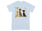 Three Adorable Cartoon Dogs Graphic T-shirt
