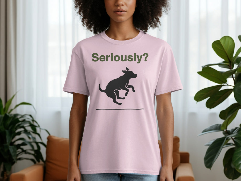 Seriously? Jumping Dog Graphic T-shirt