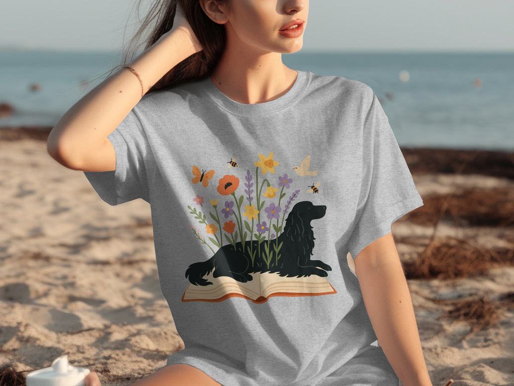 Dreamy Garden Dog Graphic Tee Ideal for Nature Lovers