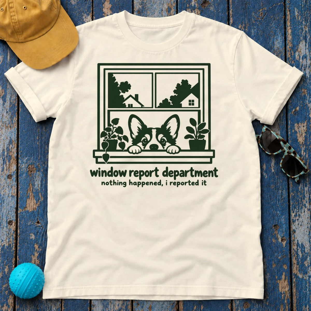 Window Report Department Corgi T-Shirt in Natural