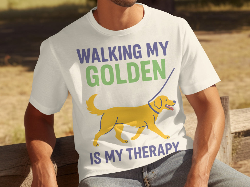 Walking My Golden Is My Therapy T-shirt Product