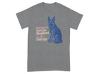 T-shirt with graphic of German Shepherd and text "Walking my German Shepherd is my therapy."
