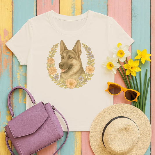 German Shepherd Floral Design T-Shirt product type