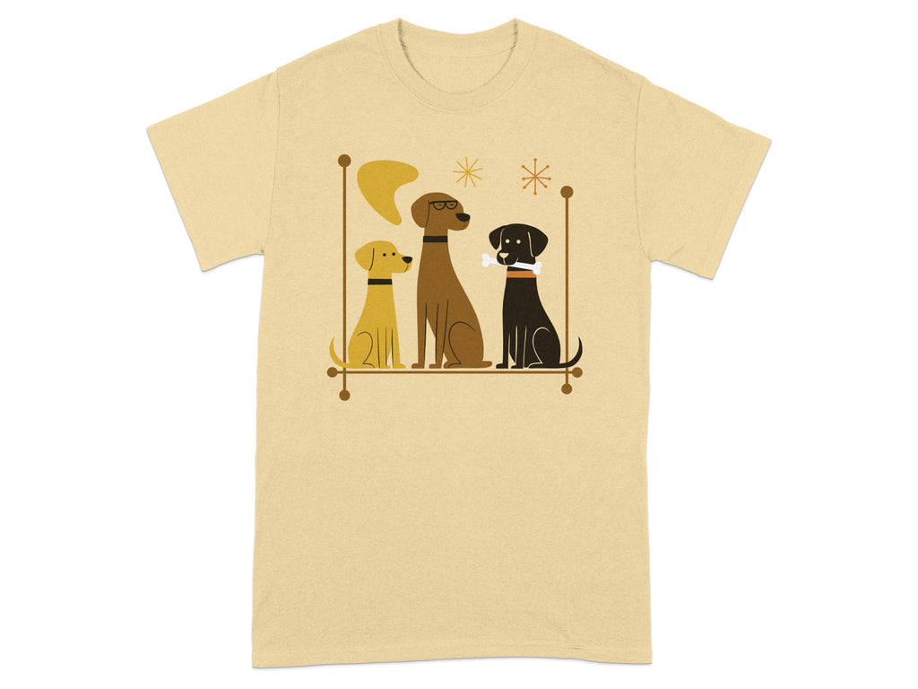 Cute Retro Dogs With Bone Print Graphic Tee Product