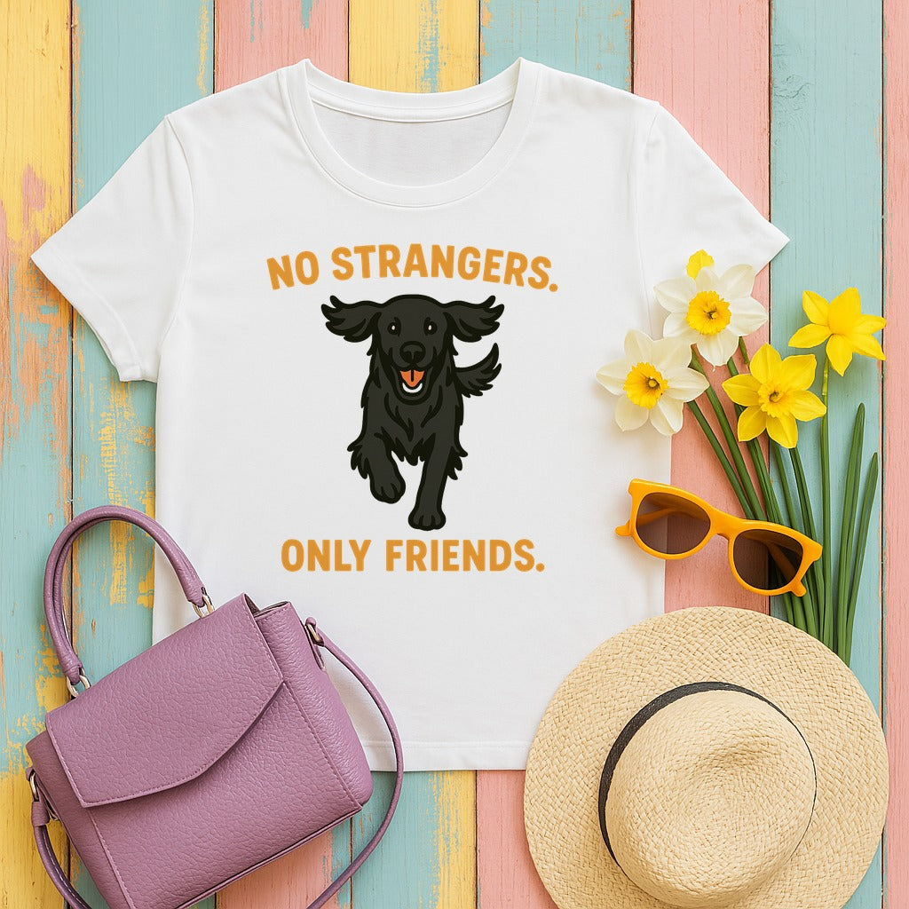 Flat-Coat No Strangers Only Friends Tee in White