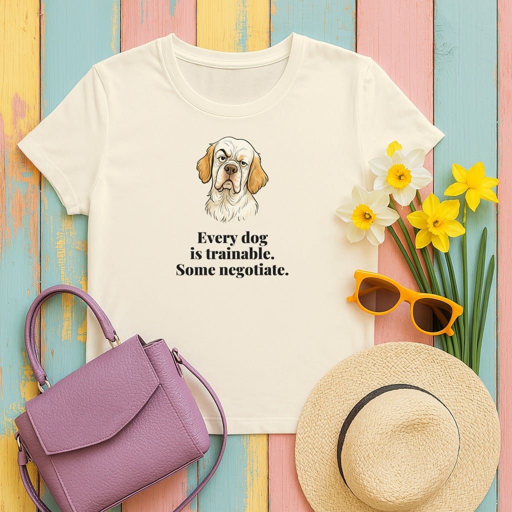 Clumber Spaniel Some Negotiate Tee in Natural