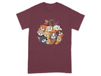 Cute Cartoon Dogs in Pumpkin Design T-Shirt