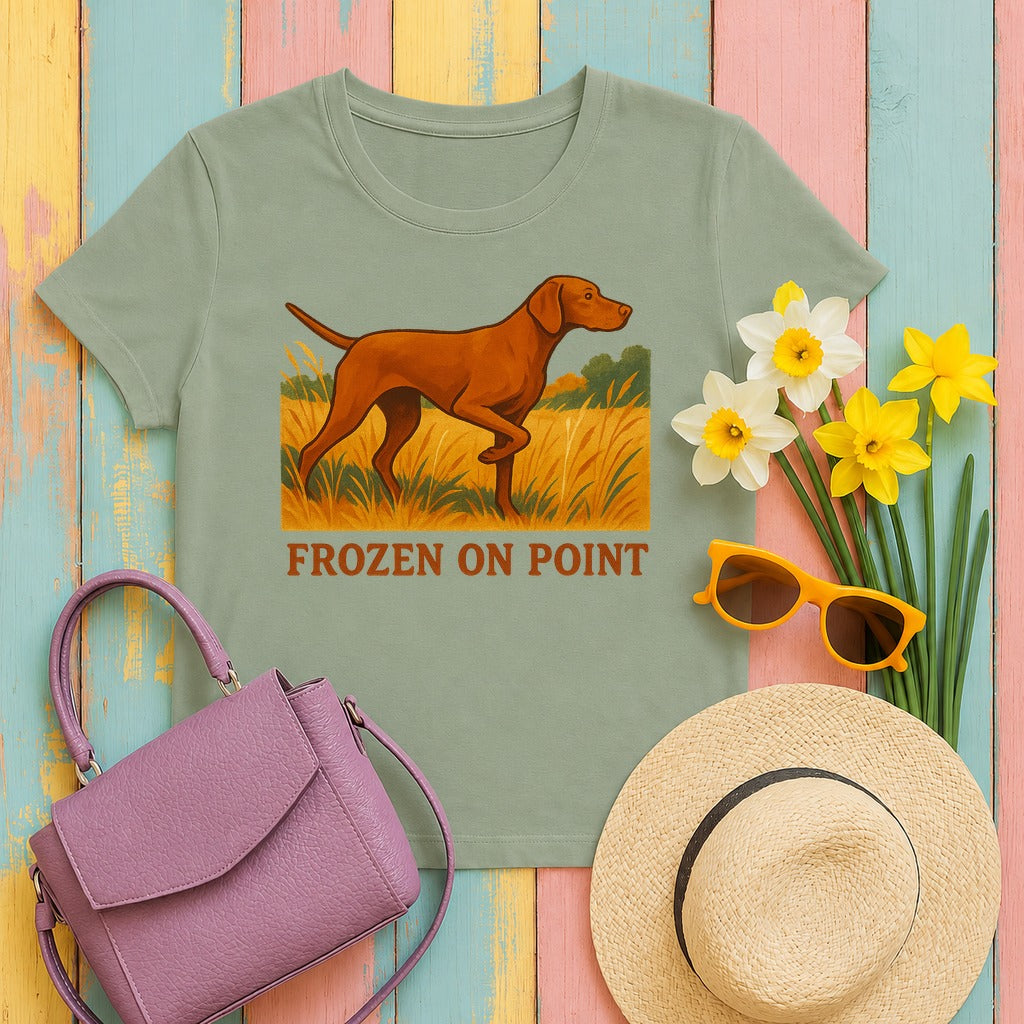 Vizsla Frozen on Point Tee in Sage