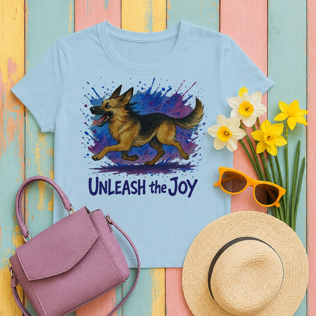 Unleash the Joy Watercolor German Shepherd t-shirt
