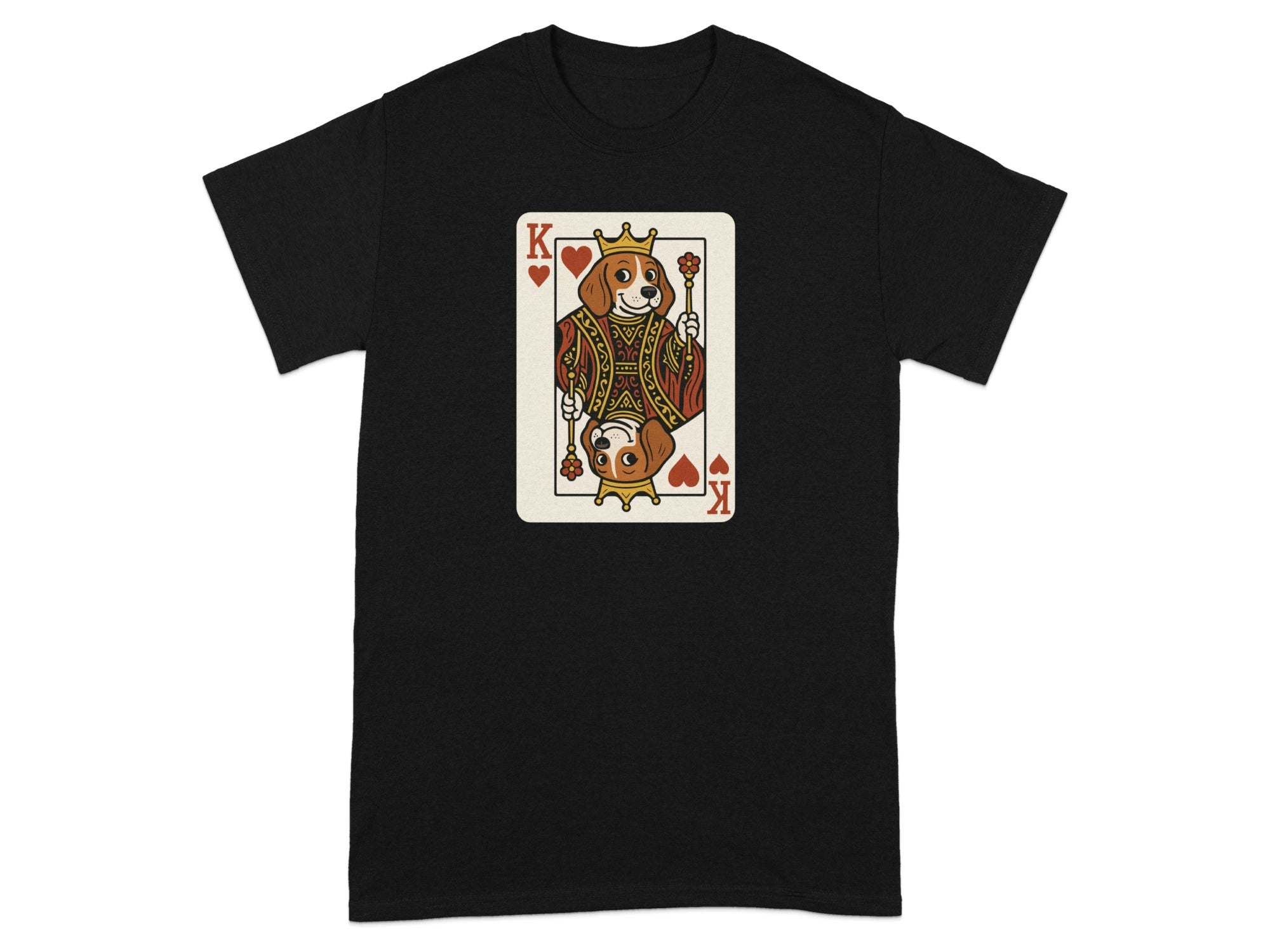King of Hearts Dog Playing Card T-shirt