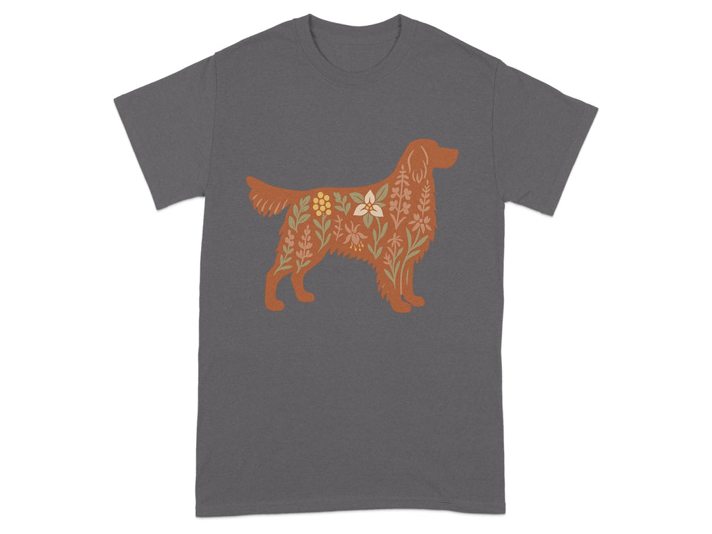 Floral Dog Silhouette Design Graphic T-Shirt product type