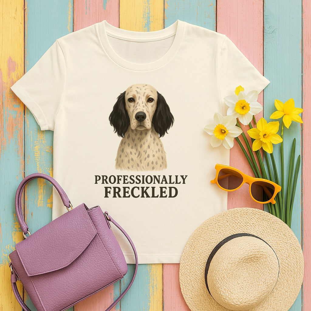 English Setter Professionally Freckled Tee in Natural